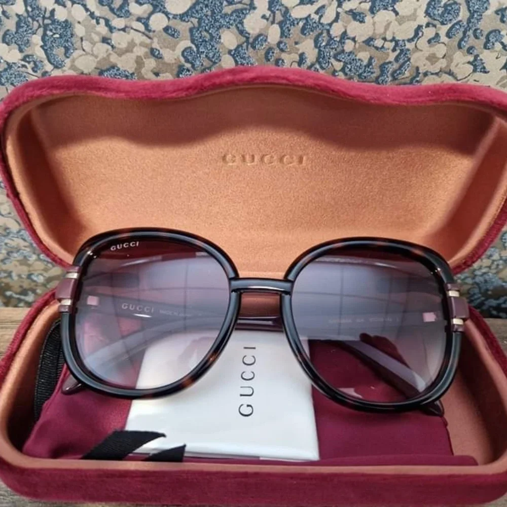 NWT Gucci GG1068SA-004 Havana Ivori Square 57mm Sunglasses